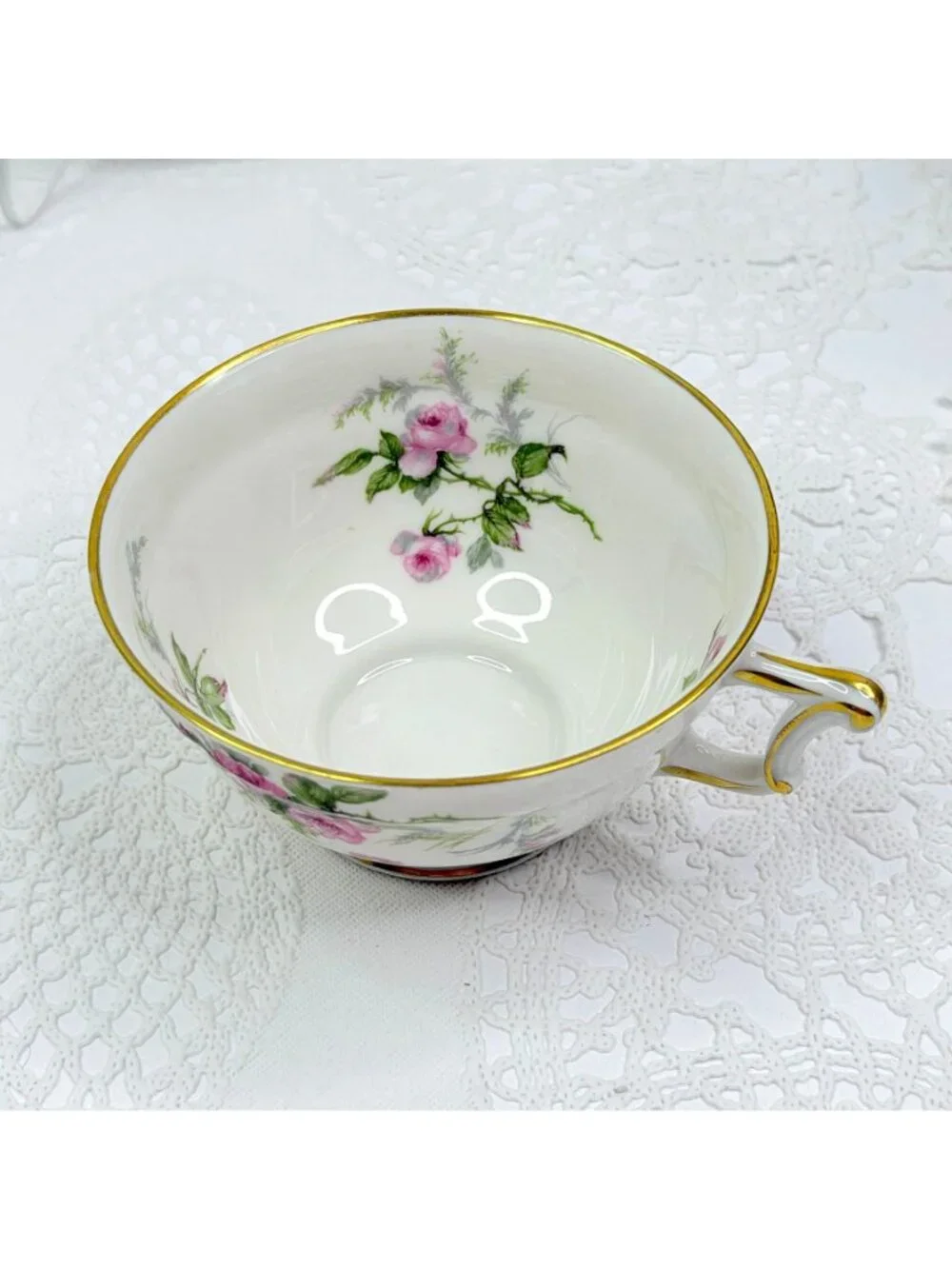 VTG Set of 5 Haviland Limoges Sylvia Teacups & Saucers Pink Roses Cottagecore